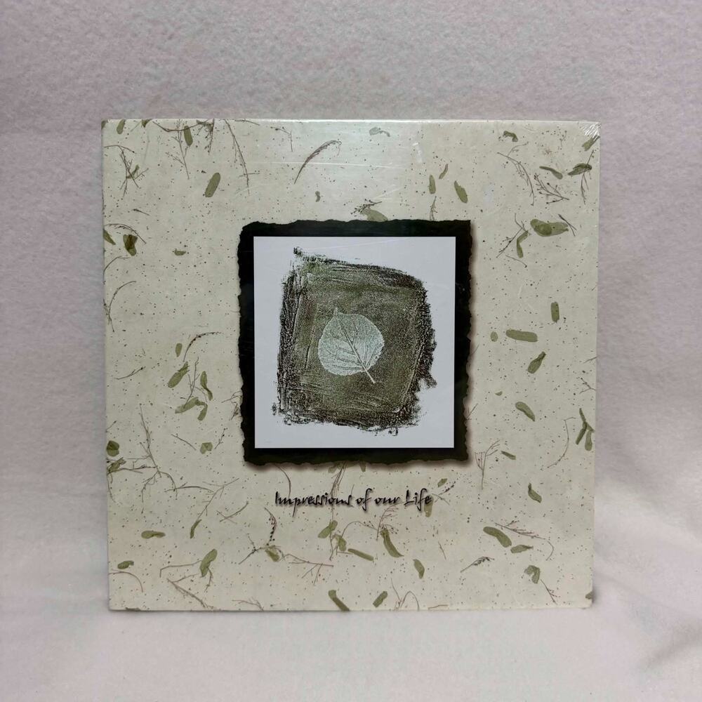 Vintage Scrapbook Blank Post Bound 12x12 Memory Book Nature Leaves Cottage